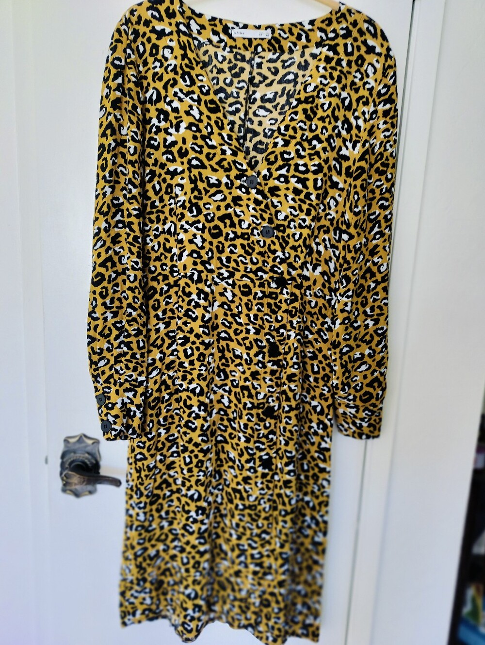 Lefties Inditex Spain Asymmetric Leopard Print Midi Dress 100% Viscose Size M